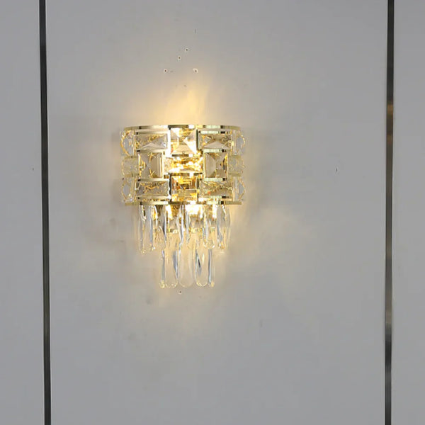 Basketweave Crystal Chandelier Wall Light