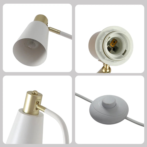 Bend Design Floor Lamp with Gold Accents - E27