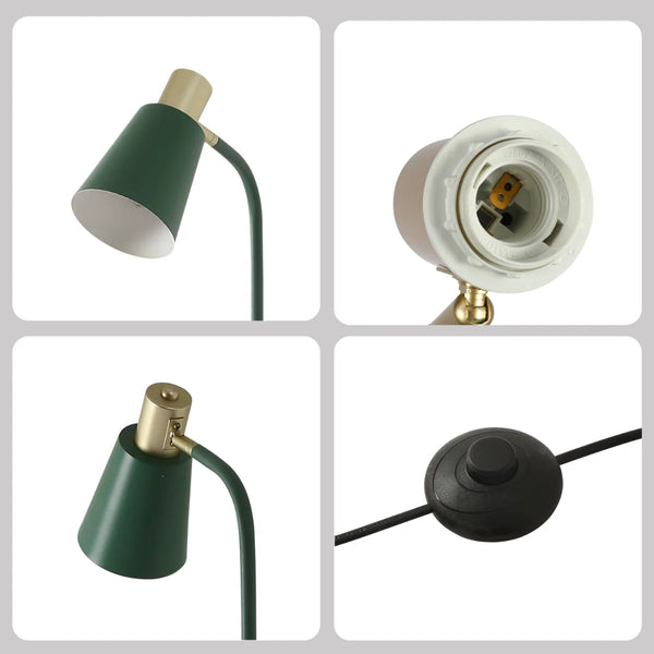 Bend Design Floor Lamp with Gold Accents - E27