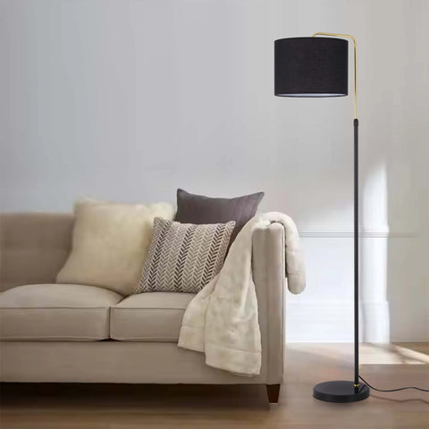 Black and Gold Floor Lamp – E27 Fitting, 1530mm Height