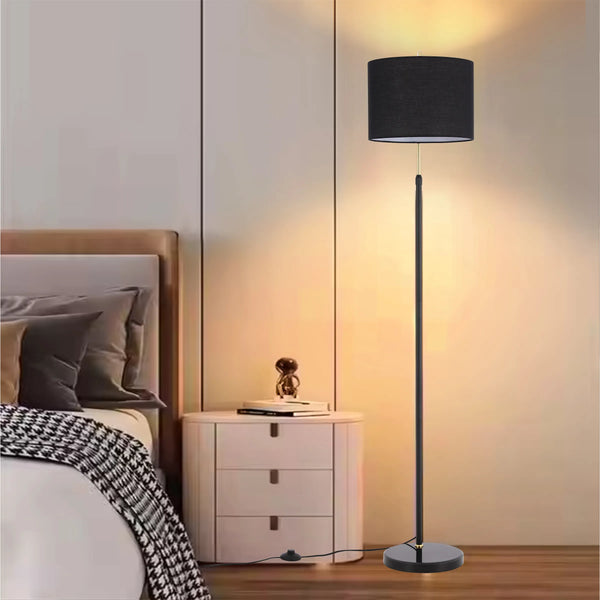 Black and Gold Floor Lamp – E27 Fitting, 1530mm Height