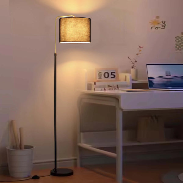 Black and Gold Floor Lamp – E27 Fitting, 1530mm Height