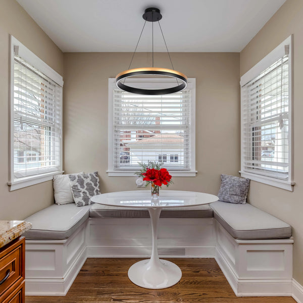 Black and Gold Modern LED Pendant Light - Single, Double, Triple Tier and Oblong
