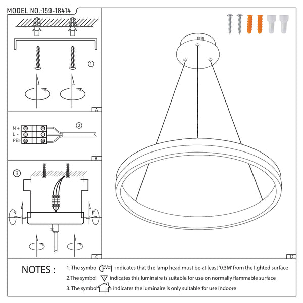 Black and Gold Modern LED Pendant Light - Single, Double, Triple Tier and Oblong