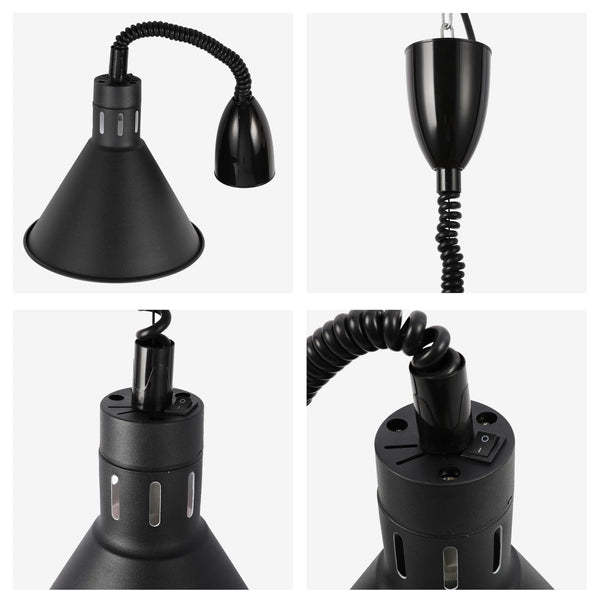 Black Pendant Light with Coiled Stem