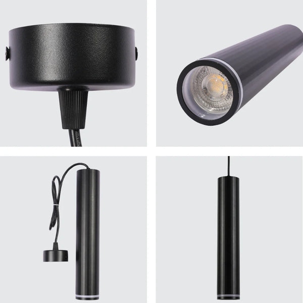 Black Cylinder Pendant Downlight GU10 Modern Minimalist