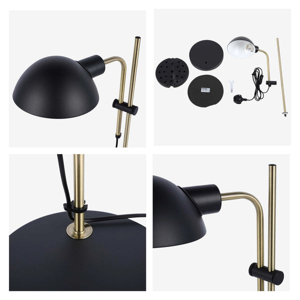 Black and Brass Desk Lamp – E27 Fitting, 510mm Height, Dimmable
