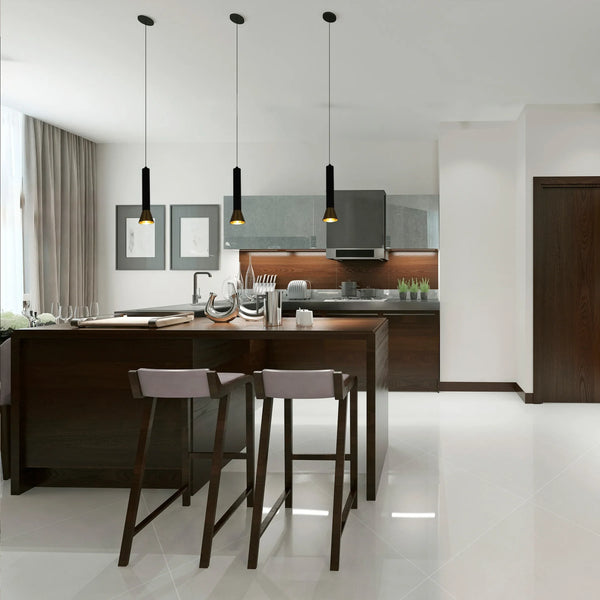 Black & Gold Single Pendant Light GU10