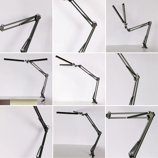 Black LED Long Arm Dimming Desk Light 10W 3000-6000K TEKLED