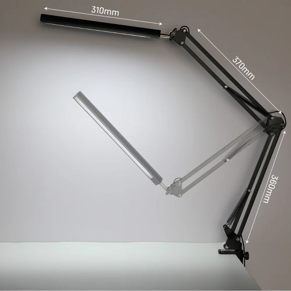 Black LED Long Arm Dimming Desk Light 10W 3000-6000K TEKLED