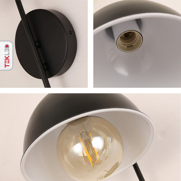 Snowdrop Metal Dome Wall Light E27 Fitting