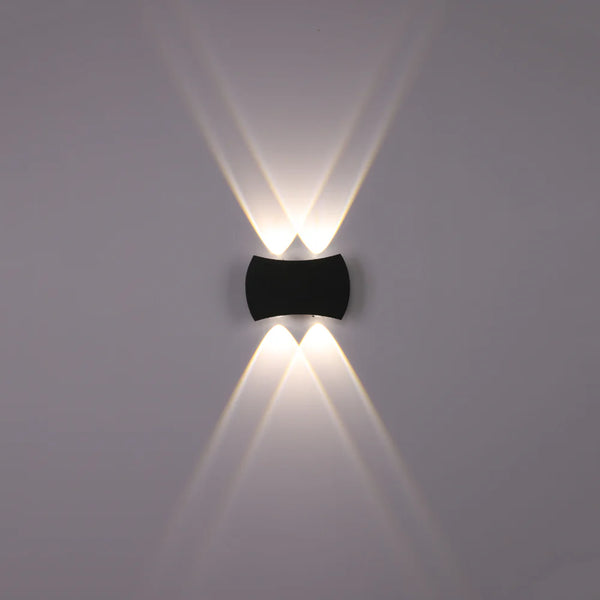 Black Up Down Outdoor Modern LED Wall Light 4000K