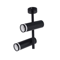 Black & White Twin Head Spotlight Ceiling Light GU10