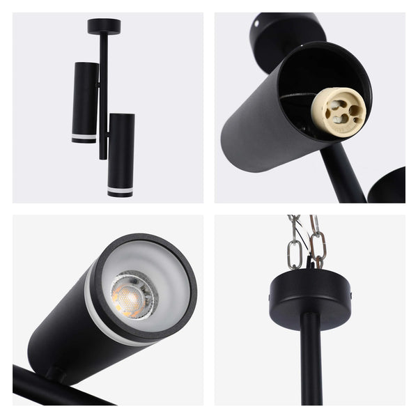 Black & White Twin Head Spotlight Ceiling Light GU10