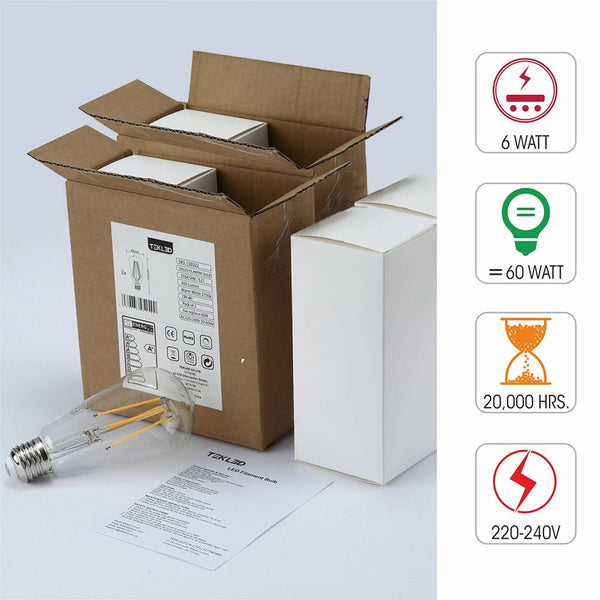 LED Dimmable Filament ST64 Edison Bulb E27 Edison Screw 6.5W