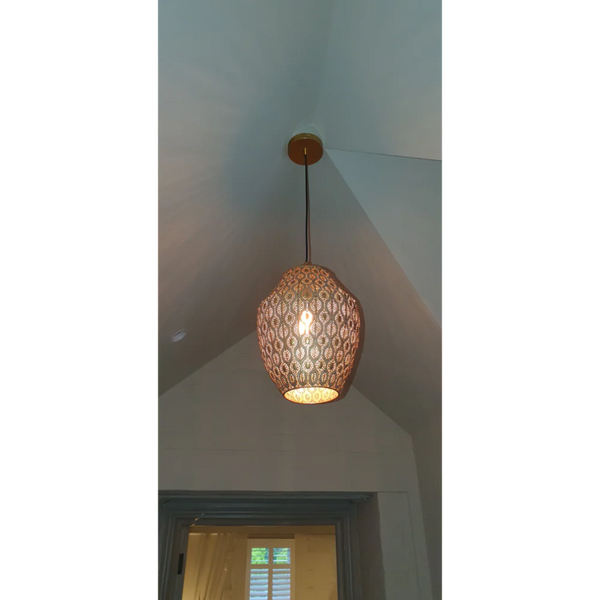 Antique Brass or Brown Gold Moroccan Style Dome Pendant Ceiling Light E27