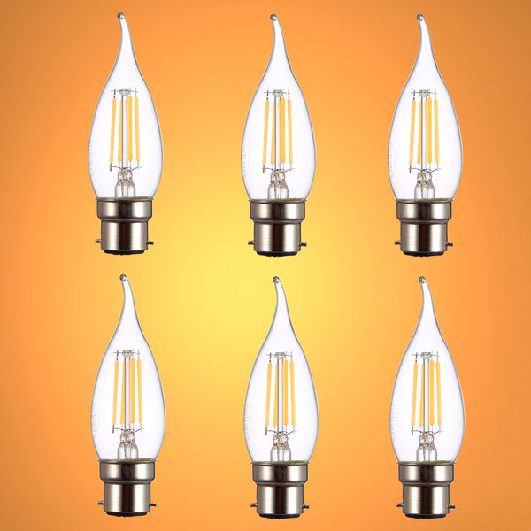 LED Filament C35 Candle Bulb B22 Bayonet Cap 4W