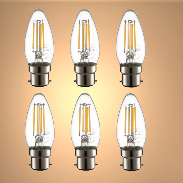 LED Filament C35 Candle Bulb B22 Bayonet Cap 4W
