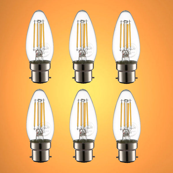 LED Filament C35 Candle Bulb B22 Bayonet Cap 4W