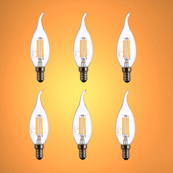 LED Filament C35 Candle Bulb E14 Small Edison Screw 4W
