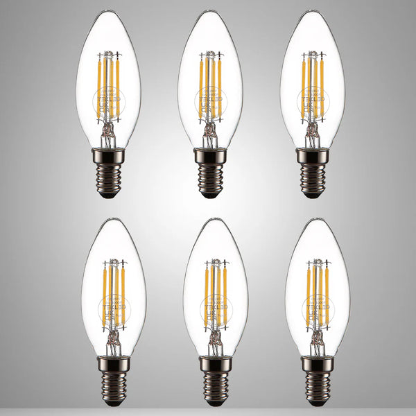 LED Filament C35 Candle Bulb E14 Small Edison Screw 4W