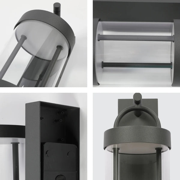 Cassian LED Outdoor Lantern Wall Light 8W 3000K Dark Grey
