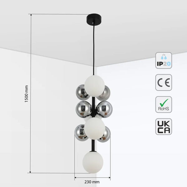 Celestial Cluster Vertical and Horizontal Chandeliers