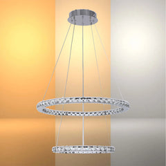Chrome and Crystal Modern Chandelier Ceiling Light