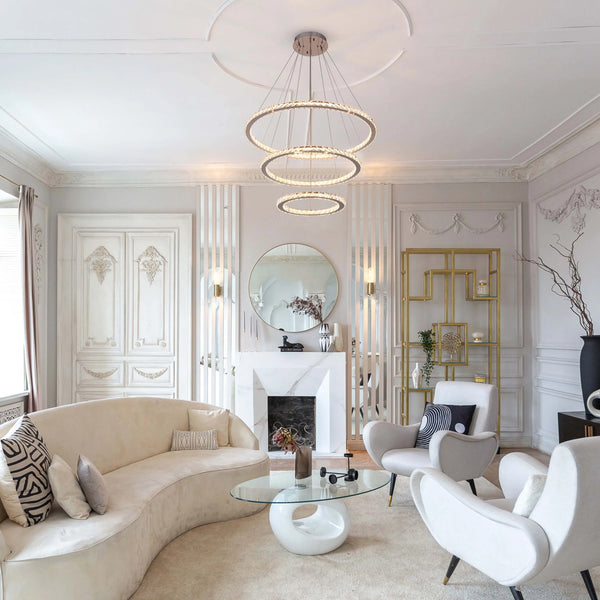 Chrome and Crystal Modern Chandelier Ceiling Light