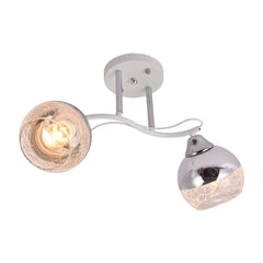 Chrome Metal Partial Mirror Cone Glass Ceiling Light E27