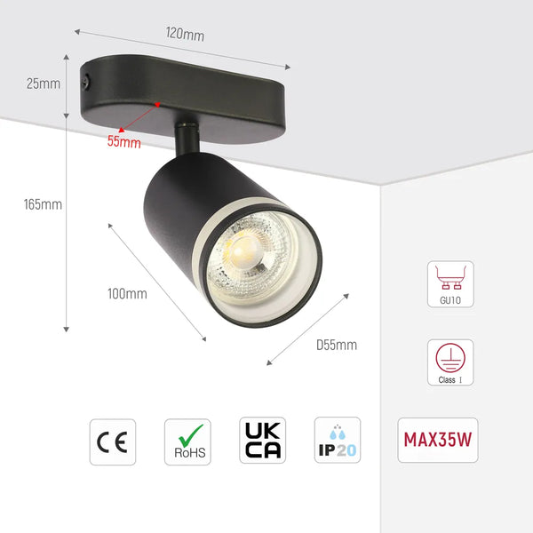 Circular Glow GU10 Spotlight Fixture