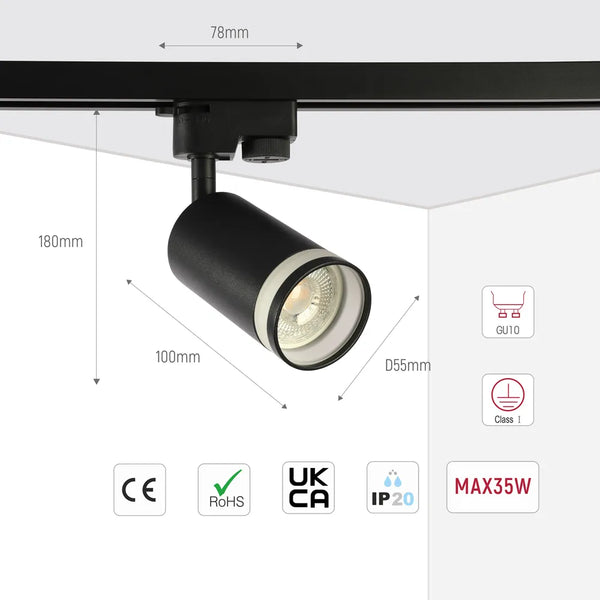 Circular Glow GU10 Track Light Fixture