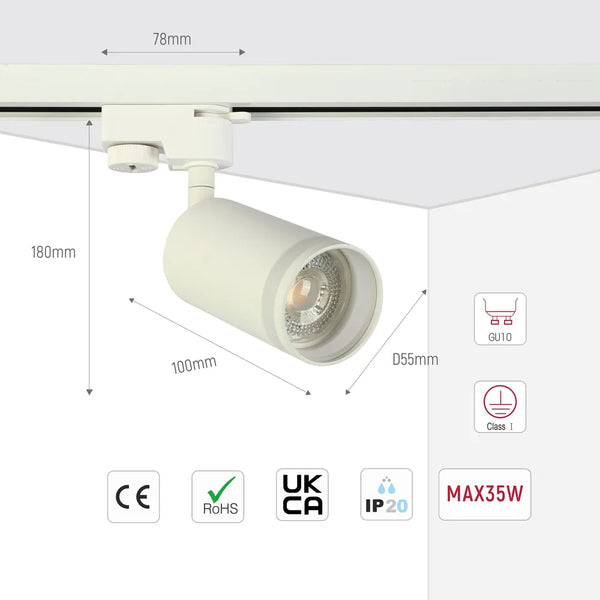 Circular Glow GU10 Track Light Fixture