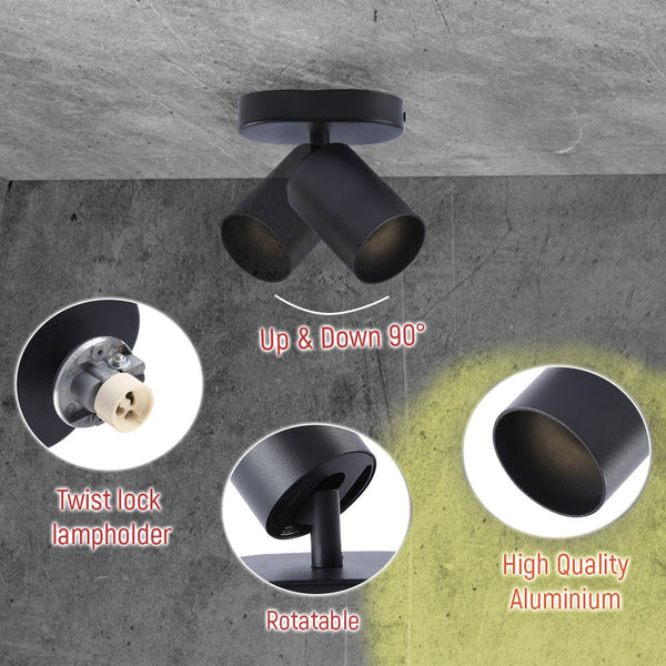 Rotatable Tilt GU10 Spotlight Round Square Linear Rose