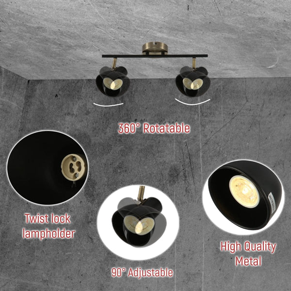 Hektor Rotatable GU10 Spotlight Antique Brass Black