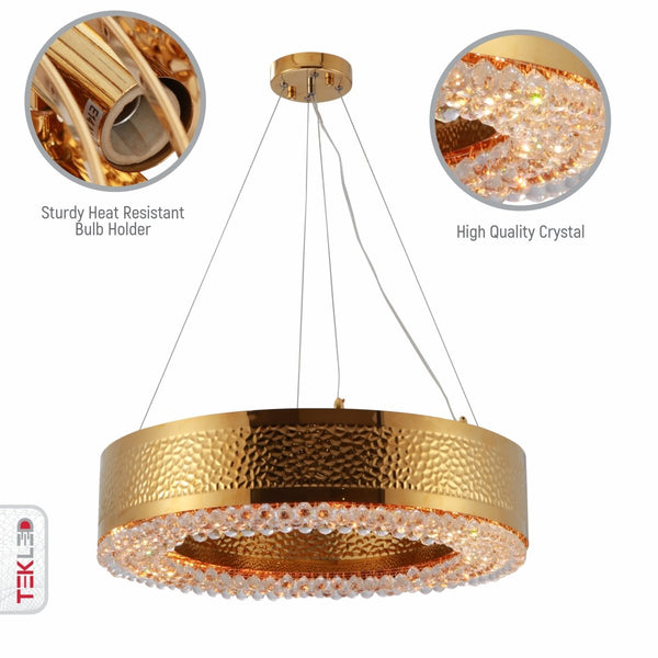 Ball Crystal Gold Metal Chandelier Ceiling Light E14 Round or Island
