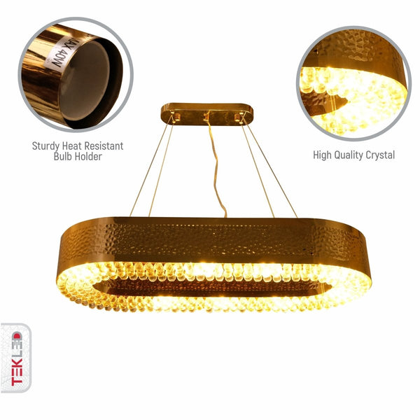 Ball Crystal Gold Metal Chandelier Ceiling Light E14 Round or Island