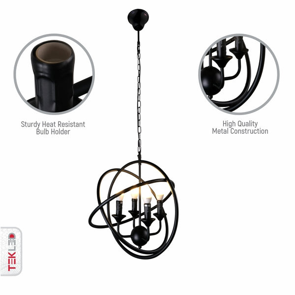 Black 3 Circle Pendant Ceiling Light E14