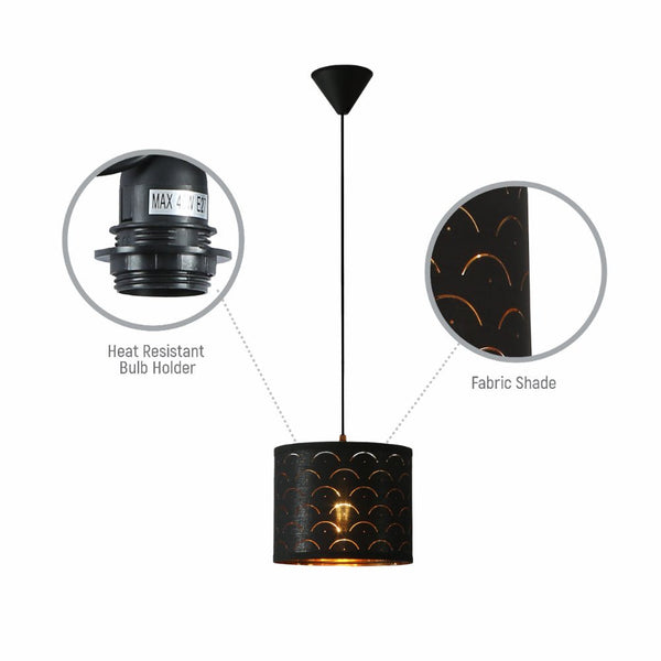 Black Gold Shade Scandinavian Modern Pendant Ceiling Light