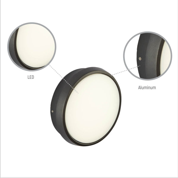 Black Ring Moonlight Outdoor Modern LED Wall Light