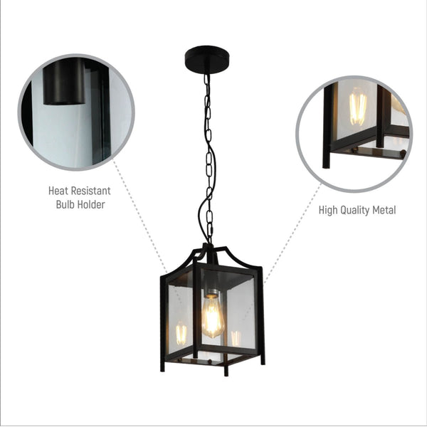 Cube Retro Traditional Lantern Pendant Ceiling Light E27