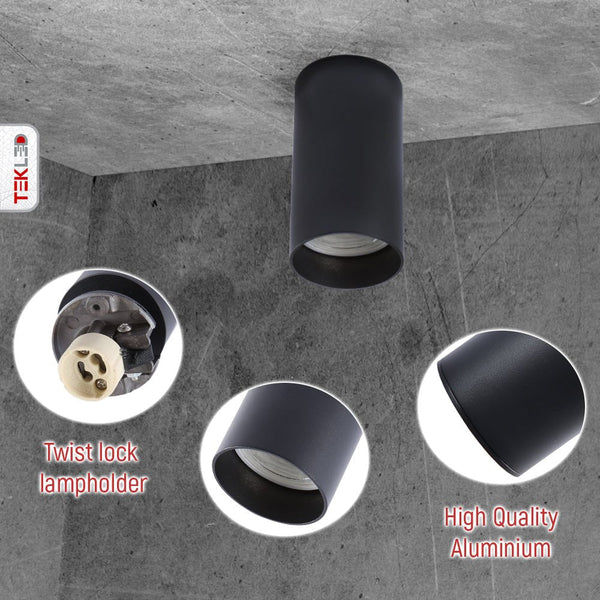 Cylinder GU10 Fixed Downlight Surface Mount