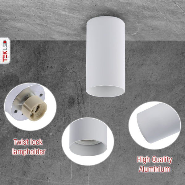 Cylinder GU10 Fixed Downlight Surface Mount
