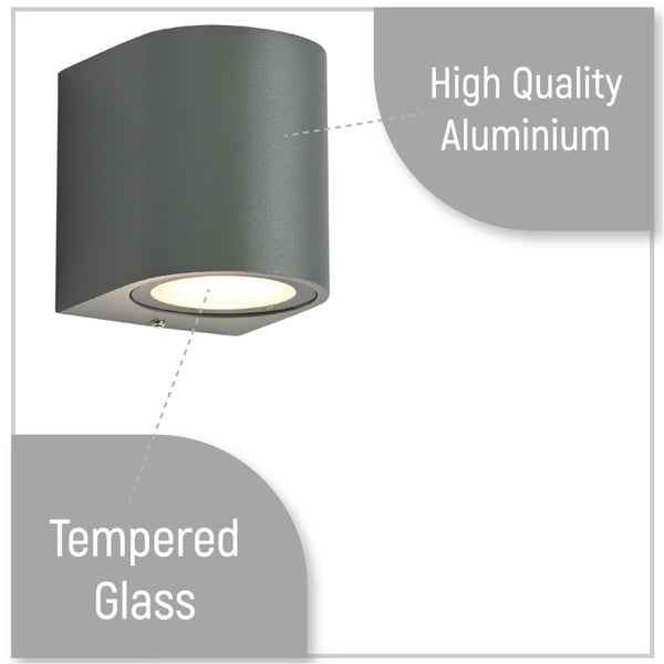 Up-Down Outdoor Wall Lamp IP54 GU10 Light Grey