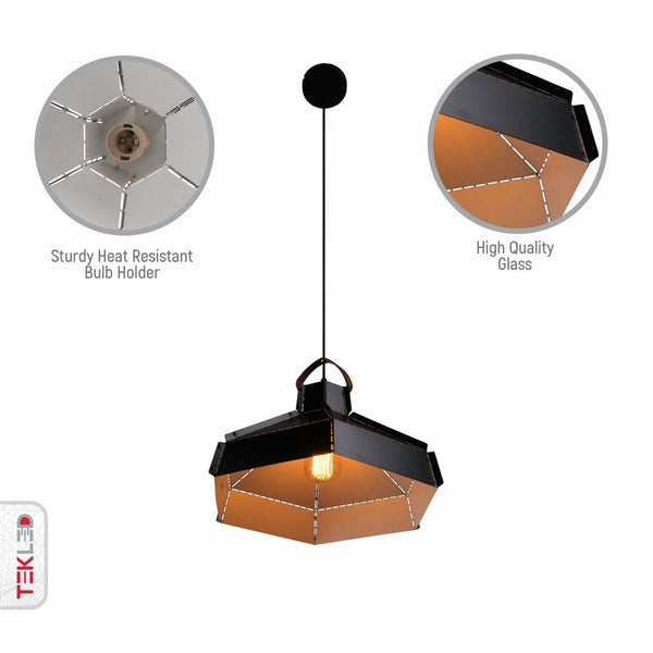 Esagono Midi Maxi Metal Pendant Ceiling Light E27