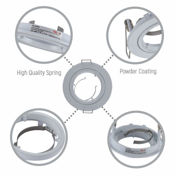 Fixed Diecast Aluminium Downlight IP20 GU10 Fitting