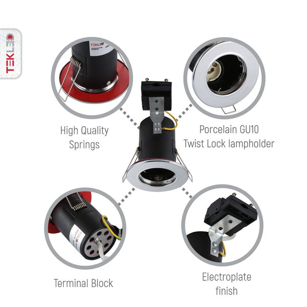 Fixed Pressed Steel Fire Rated Downlight IP20 GU10 Fitting