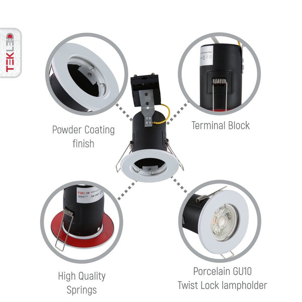 Fixed Pressed Steel Fire Rated Downlight IP20 GU10 Fitting