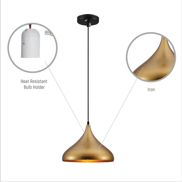 Gold Dome Metal Pendant Light E27