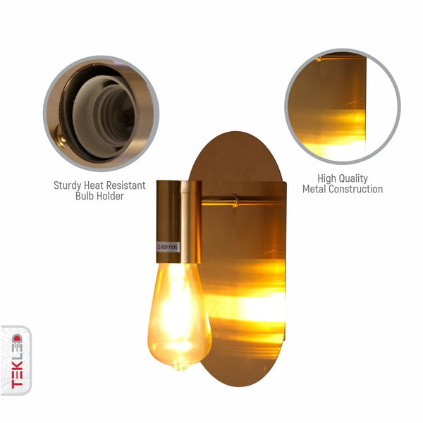 Gold Metal Wall Light E27 Fitting